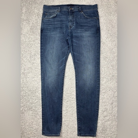 7 For All Mankind Jeans Mens 36 Ryley Dark Wash Denim Classic Straight Party - Picture 1 of 4